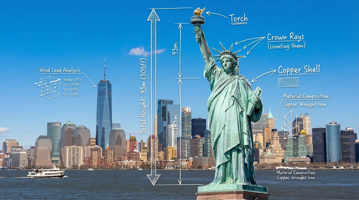 Statue of Liberty Architectural Blueprint Prompt
